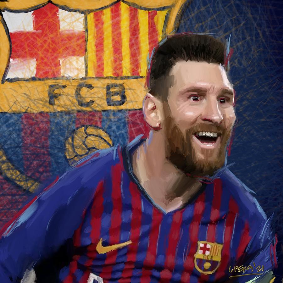 Lionel Messi Digital Art by Lee Percy