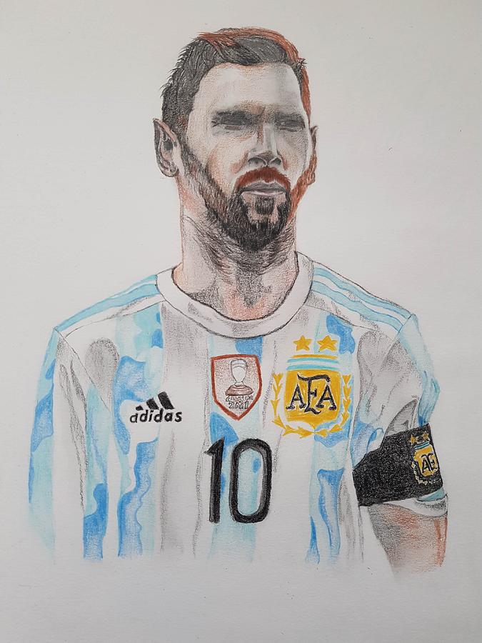 Lionel Messi Portrait Drawing by Joe Krarup - Fine Art America