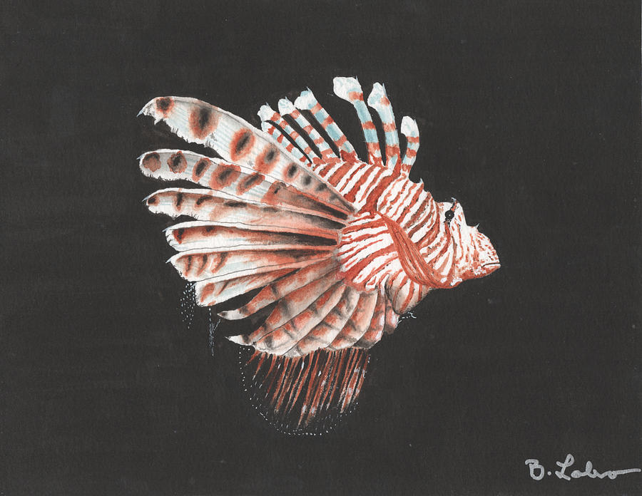 Lionfish Painting by Bob Labno