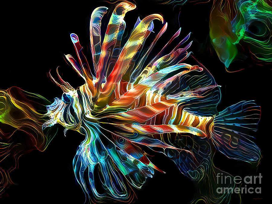 Lionfish Electric Art 20220317 Photograph by Wingsdomain Art and Photography