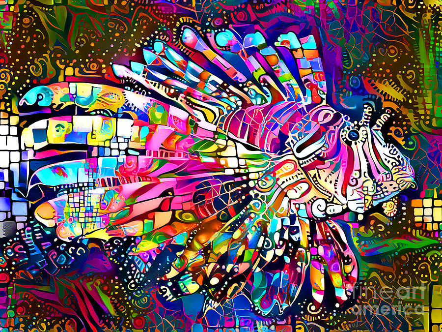 Lionfish in Whimsical Modern Art 20211216 Photograph by Wingsdomain Art and Photography