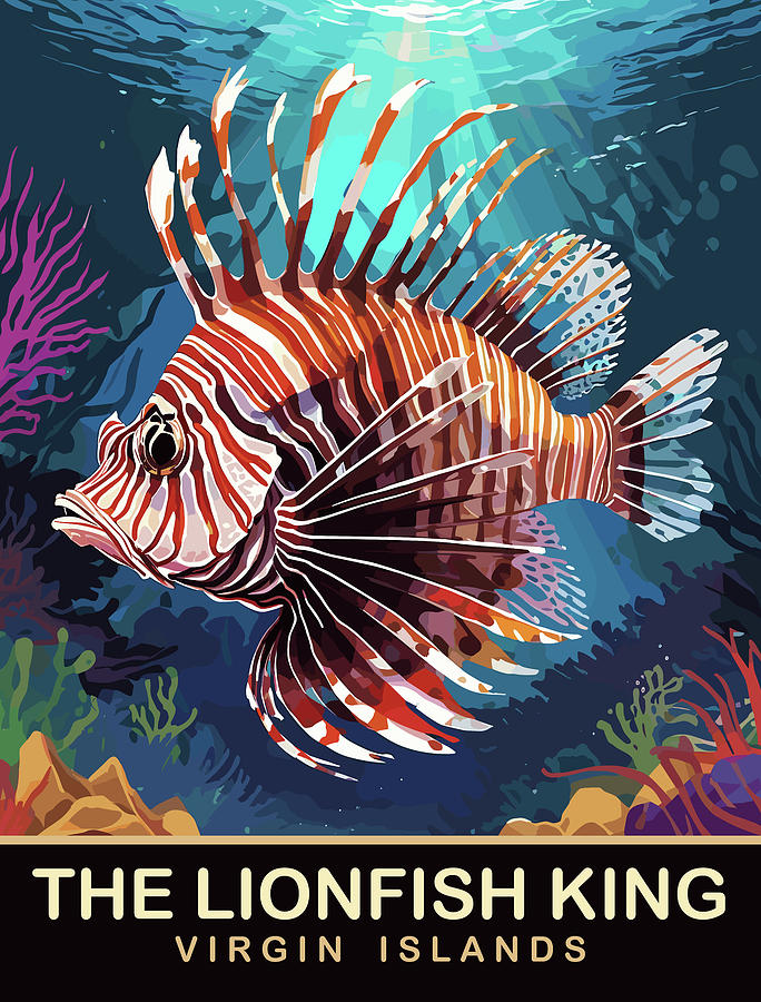 Wildlife Digital Art - Lionfish King by Long Shot