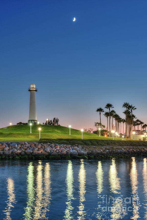 Long Beach lighthouse New Moon Photograph by David Zanzinger