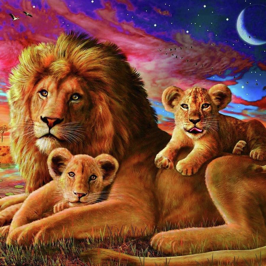 Lions Digital Art by Masked Icon - Fine Art America