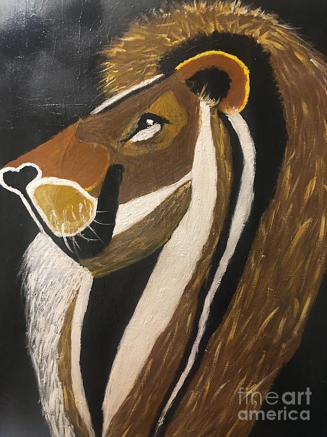 Lion Painting - Lions Pride by Joyce A Rogers