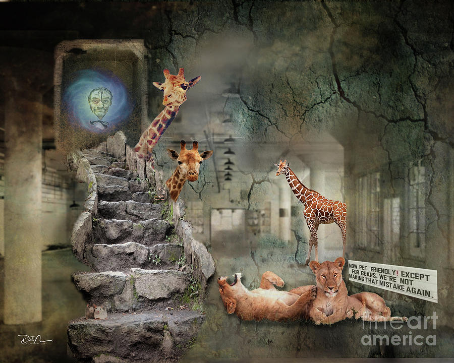 Lions Stairs Digital Art by Deb Nakano