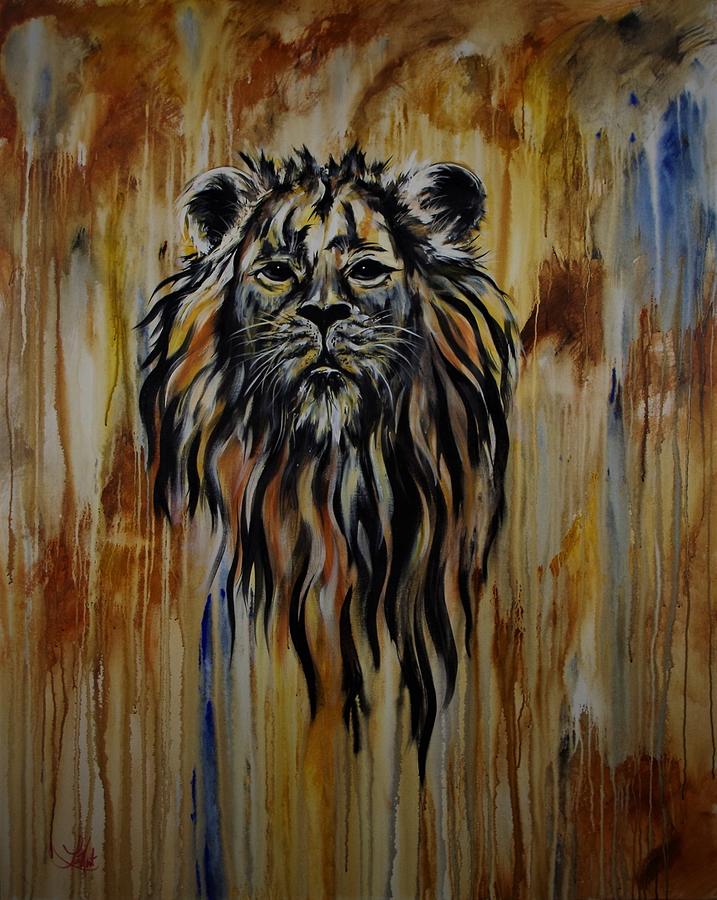 Lion's Stare Painting by Greg LaMont - Fine Art America