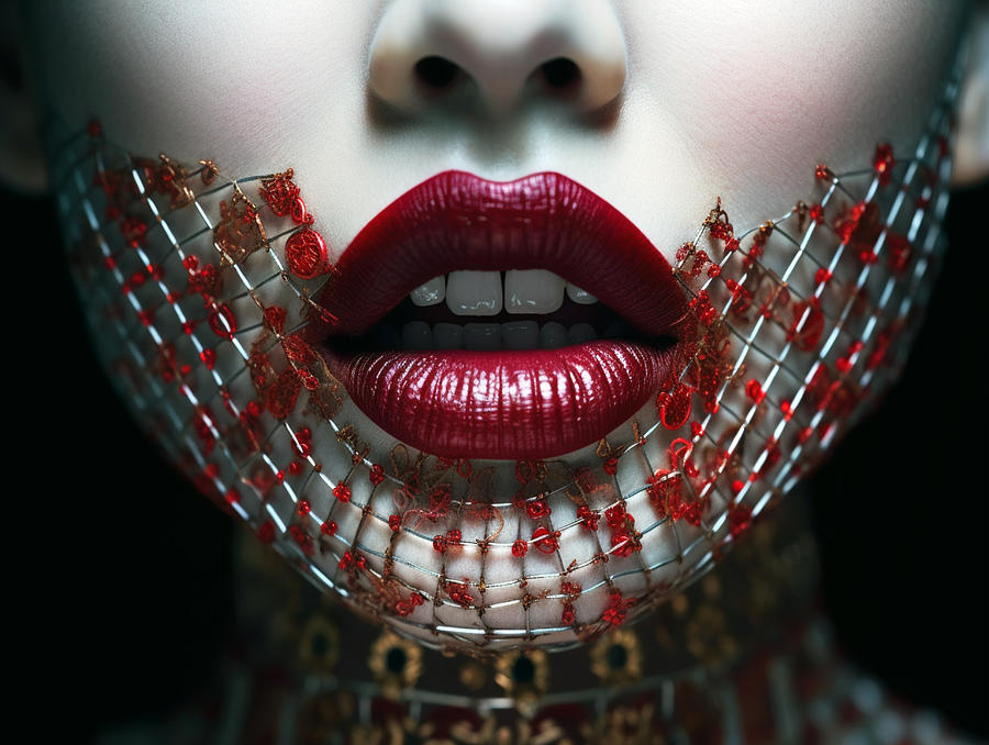 Lips 65 Digital Art by Sotiris Filippou Fine Art America