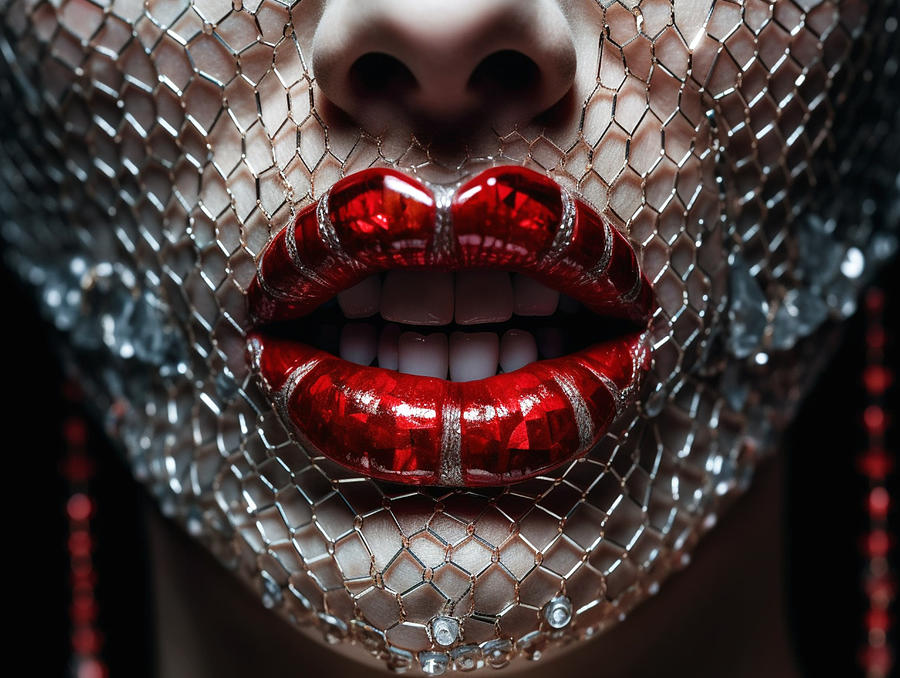 Lips 66 Digital Art by Sotiris Filippou Fine Art America