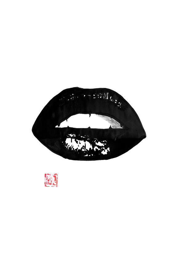 Lips Drawing - Lips by Pechane Sumie