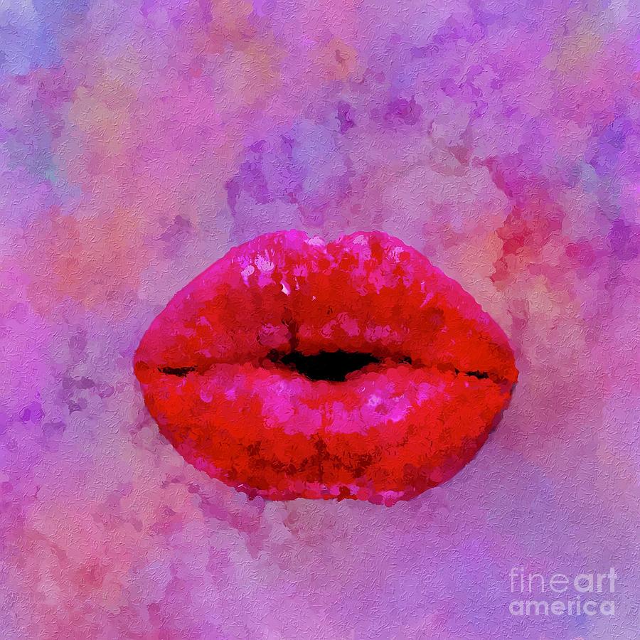 Lipstick Face Mask 4 Mixed Media by Lauries Intuitive