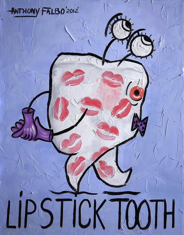 Collectable Painting - Lipstick Tooth by Anthony Falbo