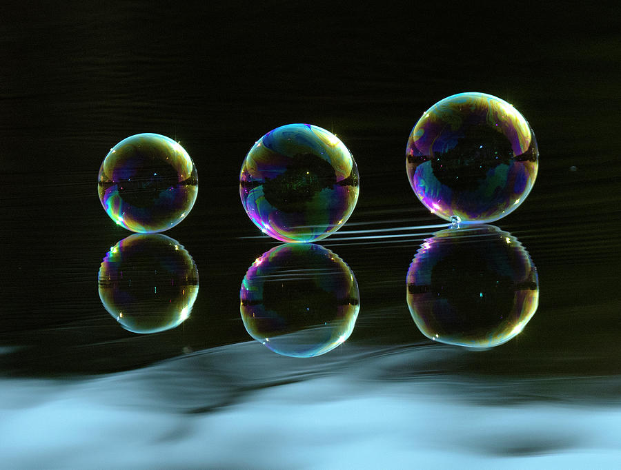 Liquid on Liquid, Bubble Art, Circles Photograph by Eric Abernethy