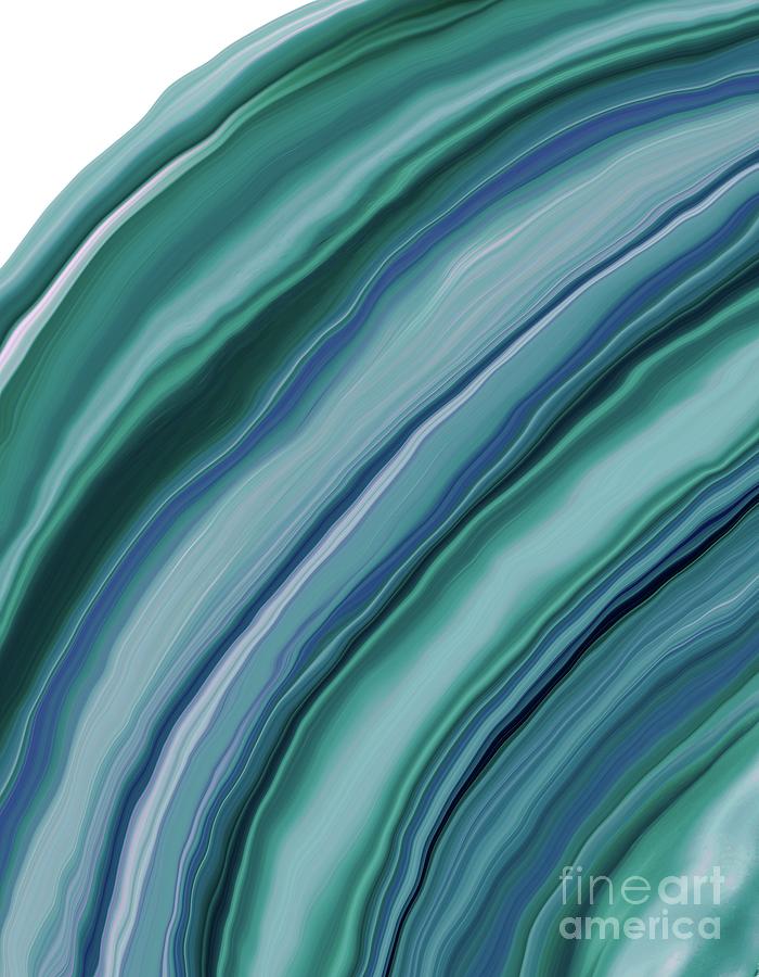 Pattern Digital Art - Liquid Teal Blue Green Agate Dream #1 #decor #art by Anitas and Bellas Art