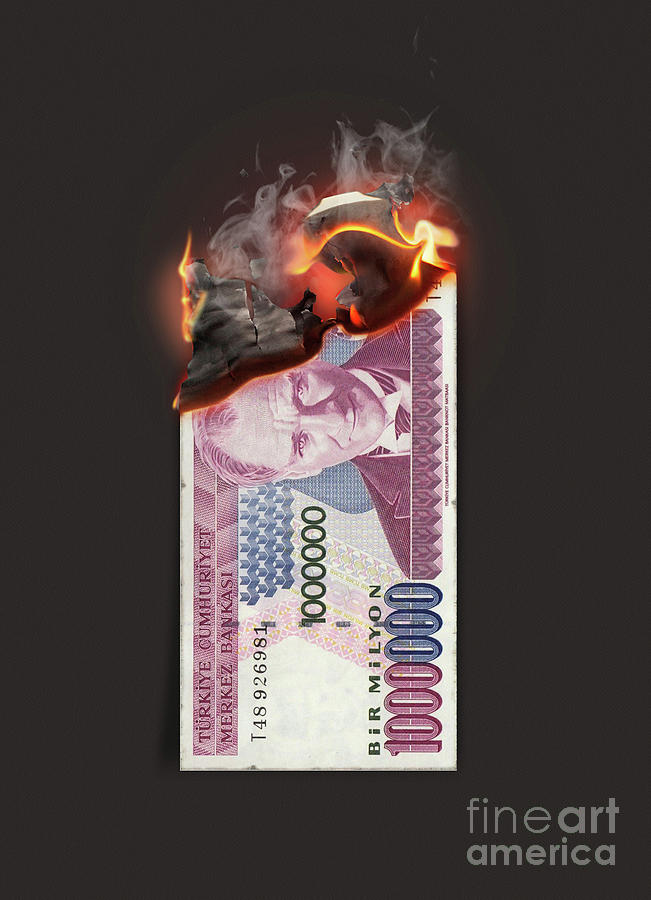 Lira Burning Cash Note Digital Art