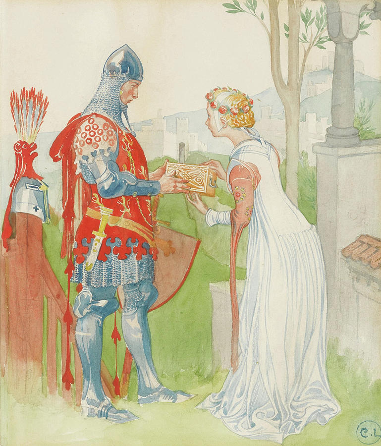 Lisana and Margon Drawing by Carl Larsson