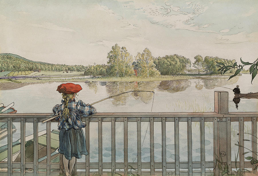 Lisbeth Angling By Carl Larsson Drawing
