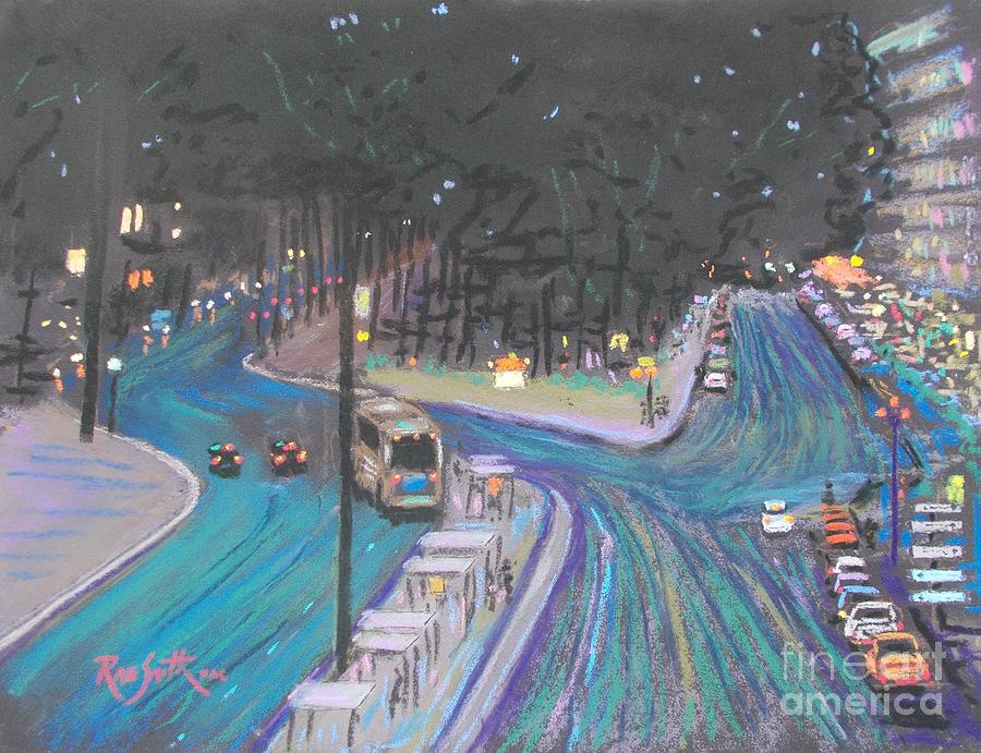 Lisbon by night Pastel by Rae  Smith PAC