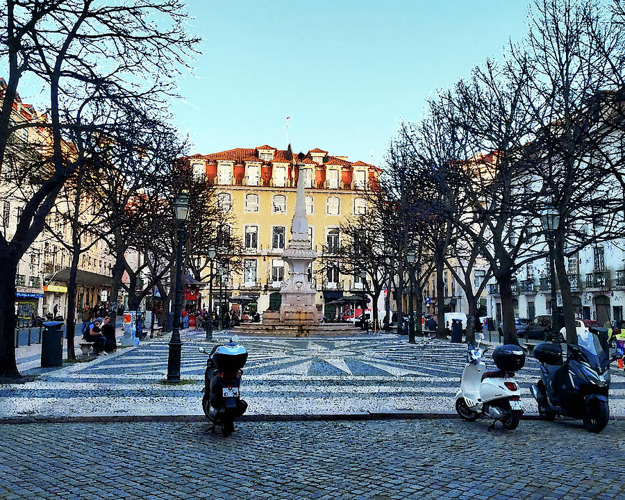 Lisbon Downtown Square Historical Center Of The City   Digital Art by Irina Sztukowski
