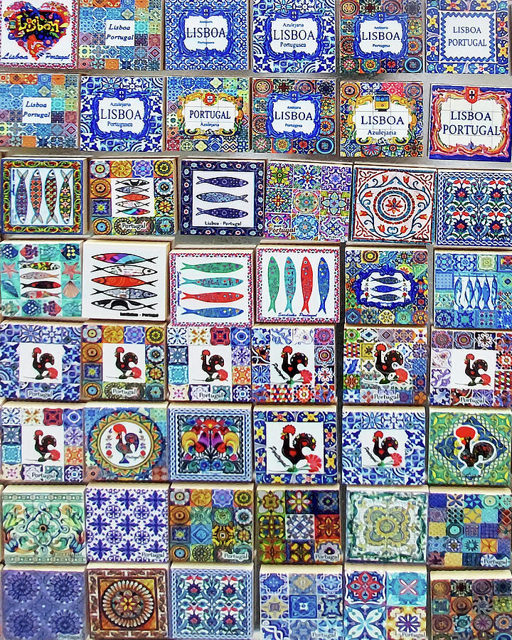 Lisbon Tiles Market Portuguese Decorative Art I Painting by Irina Sztukowski