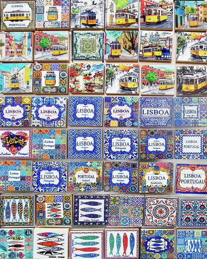 Lisbon Tiles Market Portuguese Decorative Art II Photograph by Irina Sztukowski