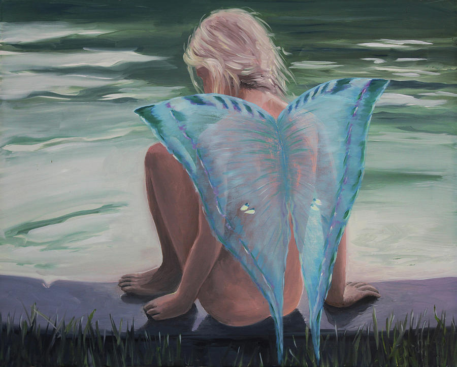 Lise by the Pond Painting by Tone Aanderaa