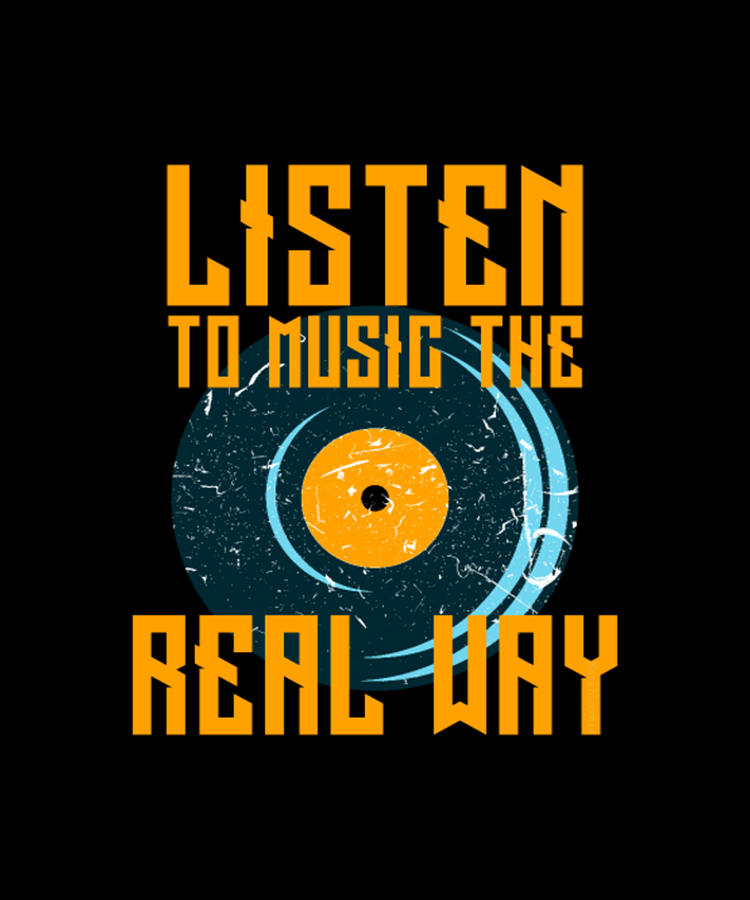 Music Digital Art - Listen To Music The Real Way - Record Store Day by Tinh Tran Le Thanh