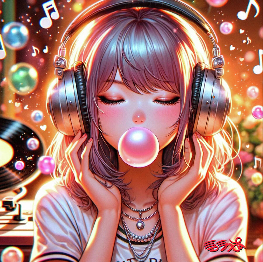 Music Digital Art - Listening To Bubble Gum Pop by Ebenlo - Painter Of Song Music Digital Art - Listening To Bubble Gum Pop by Ebenlo - Painter Of Song