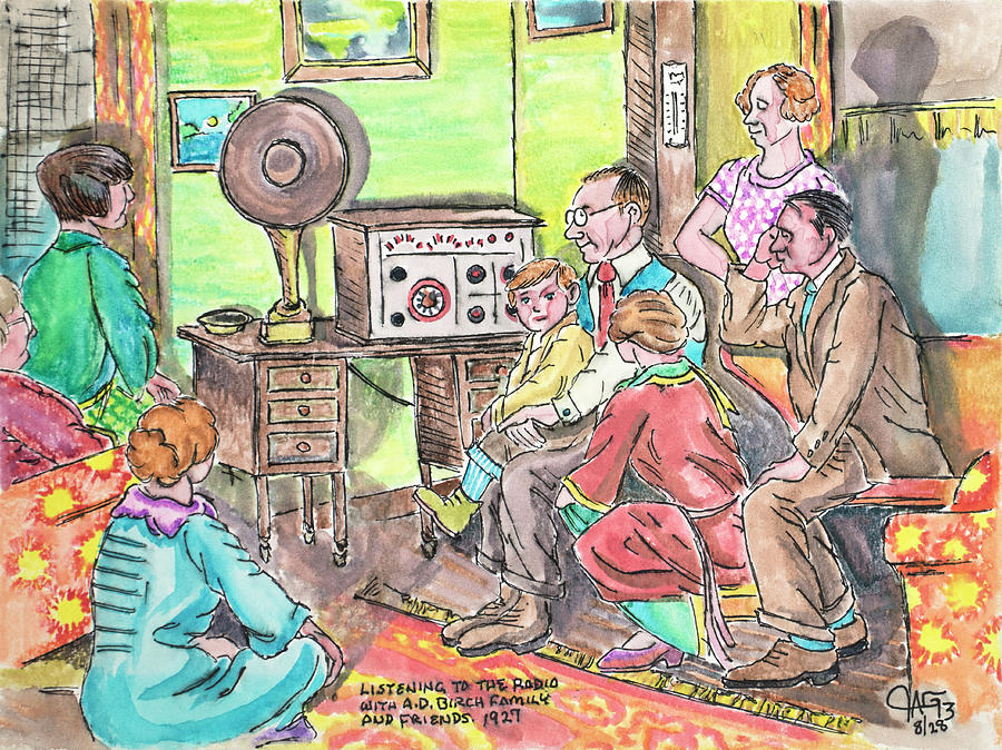 Listening To The Radio Painting by The GYPSY