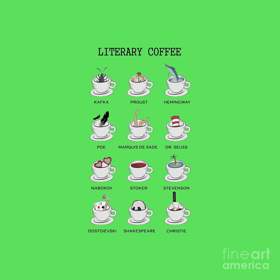 Literary coffee Drawing by Connie A Stephenson - Fine Art America