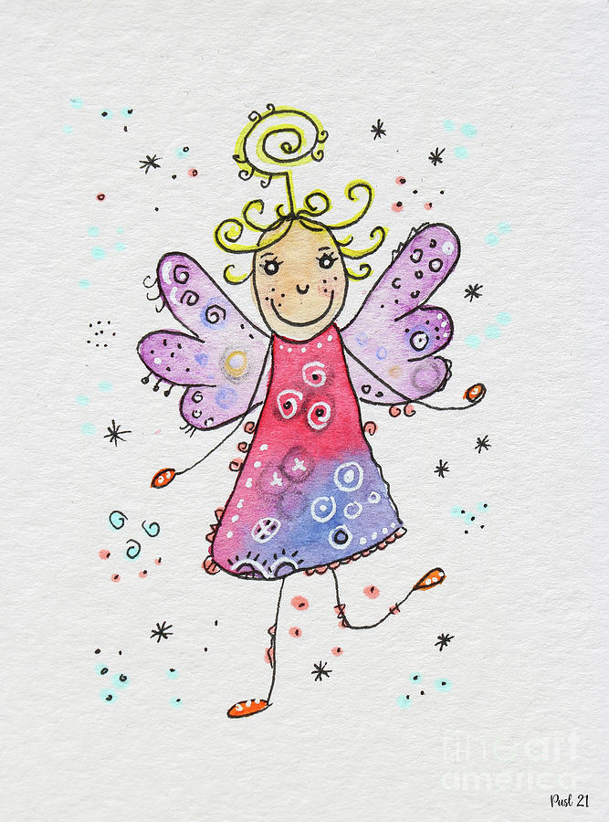 Little Angel Painting by Jutta Maria Pusl