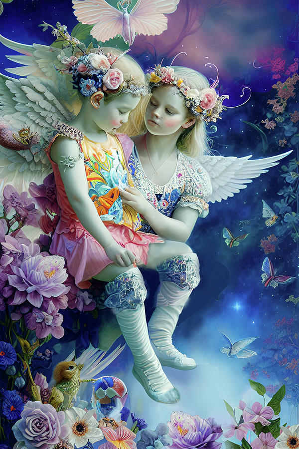 Little Angels Digital Art by Grace Iradian