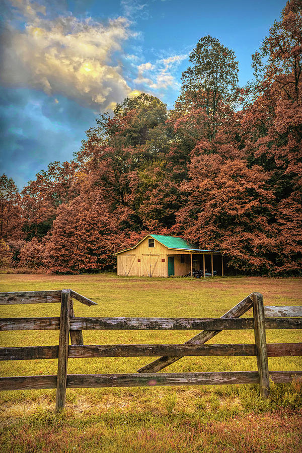 Little Autumn Barn in Hidden Valley Photograph by Debra and Dave Vanderlaan