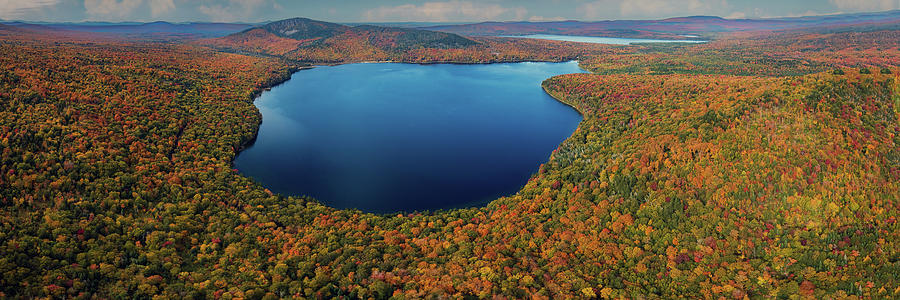 Little Averill Pond with Great Averill in the background Panorama ...