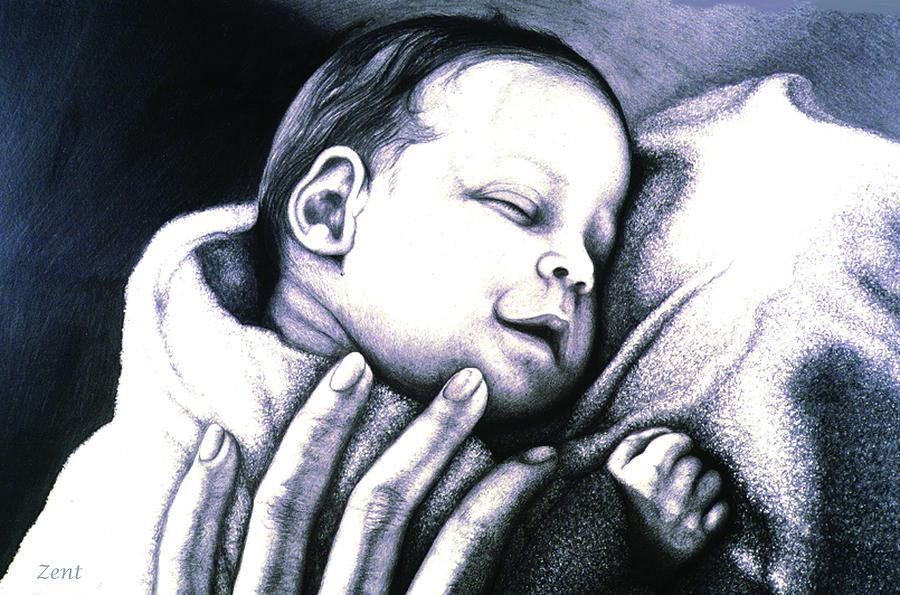  Little Baby Addie  Drawing by June Pauline Zent