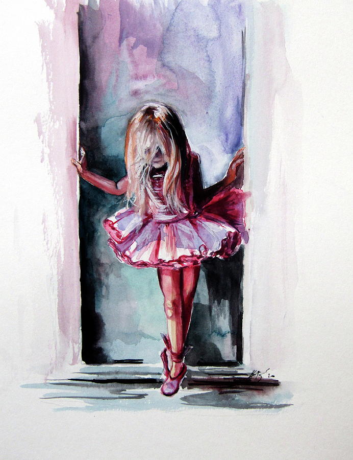 Little ballerina Painting by Kovacs Anna Brigitta