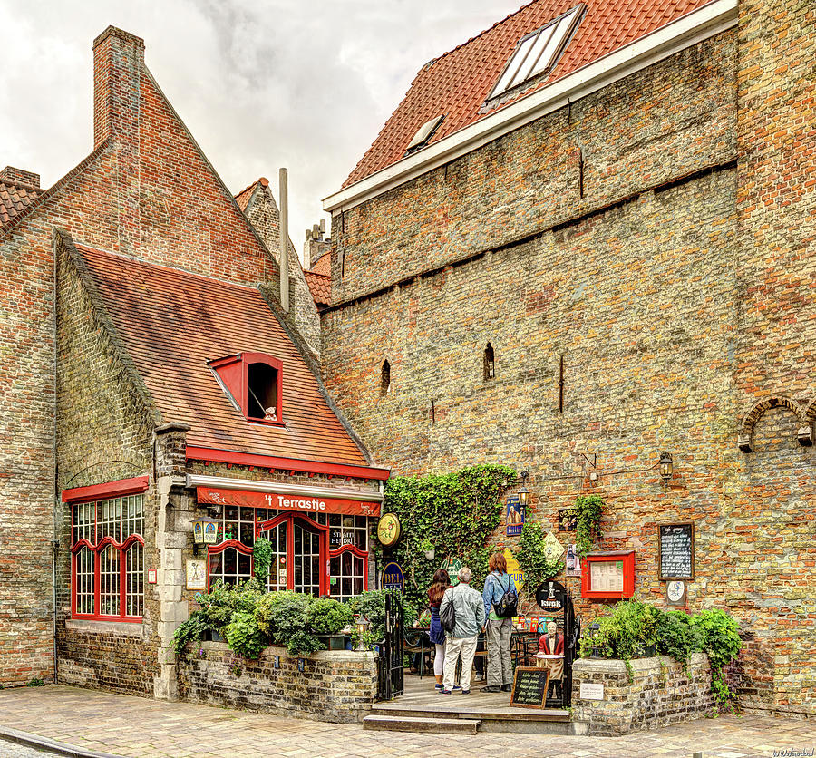 Little Bar in Bruges - Vintage Version Photograph by Weston Westmoreland