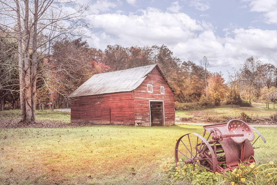 Little Barn at the Farm in the Countryside in Soft Hues Photograph by Debra and Dave Vanderlaan