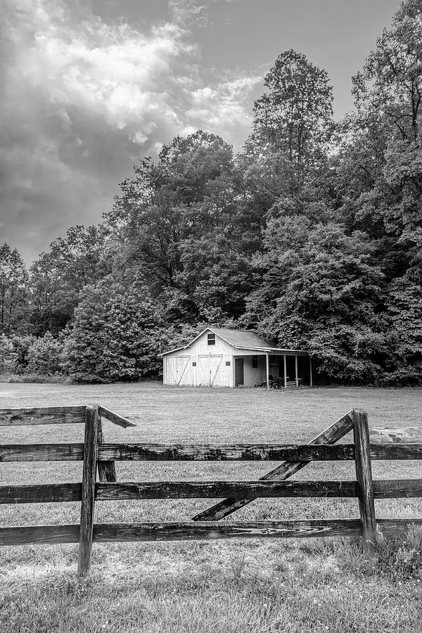 Little Barn in Hidden Valley Black and White Photograph by Debra and Dave Vanderlaan