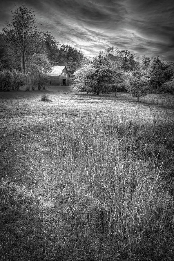 Little Barn in the Countryside in Black and White  Photograph by Debra and Dave Vanderlaan