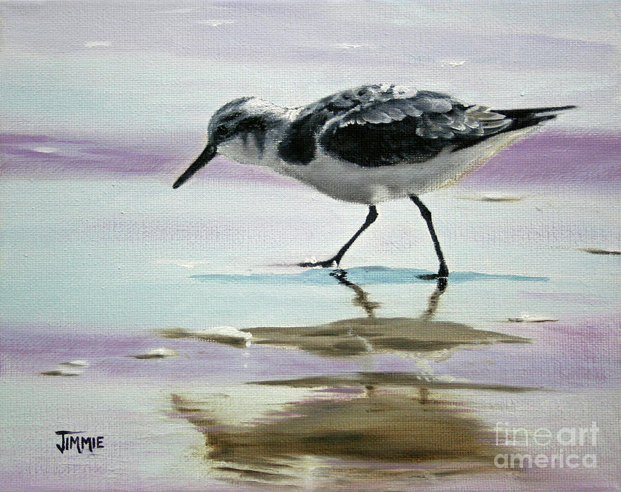 Little Beach Bird Painting by Jimmie Bartlett