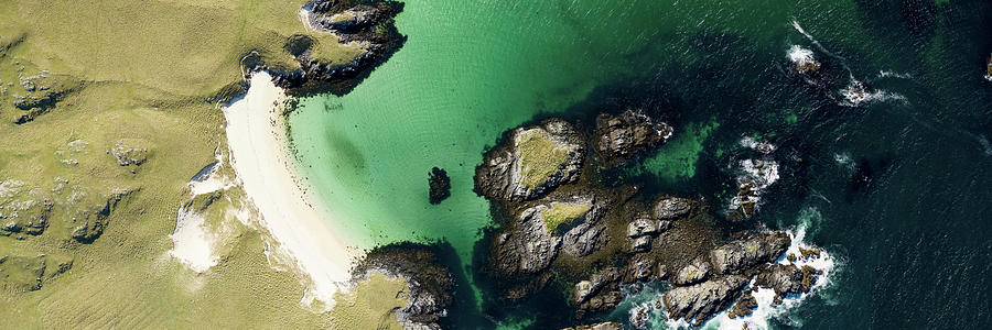 Little Bernera beaches aerial Isle of Lewis Outer hebrides 2 Photograph by Sonny Ryse