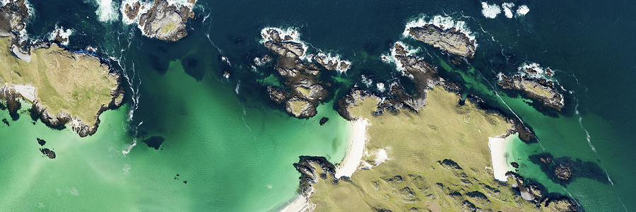 Little Bernera beaches aerial Isle of Lewis Outer hebrides Photograph by Sonny Ryse