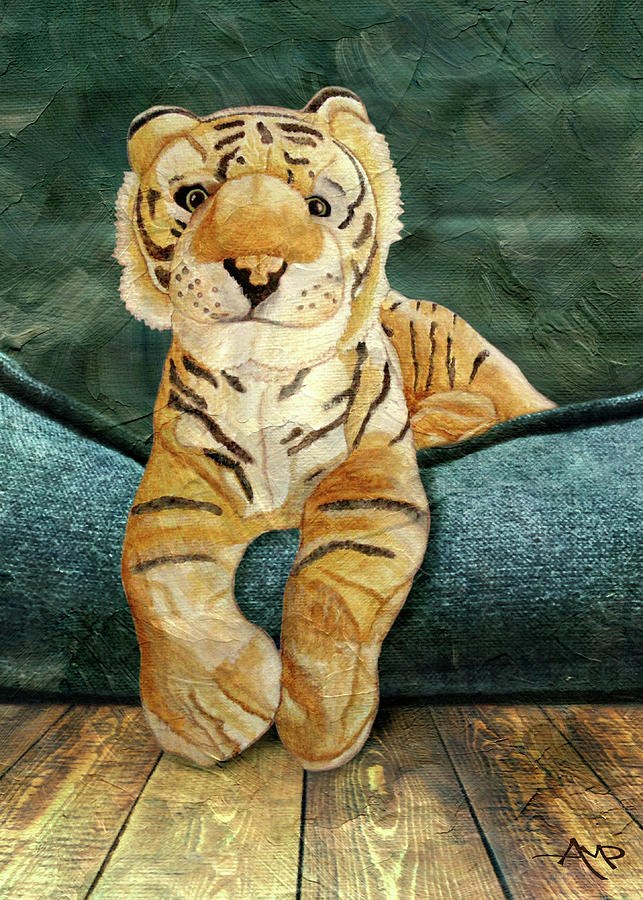 Little Big Cat Painting by Angeles M Pomata
