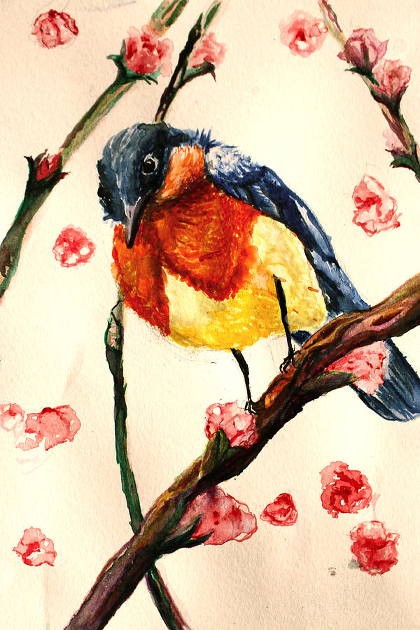 Little Bird 5 Painting by Medea Ioseliani