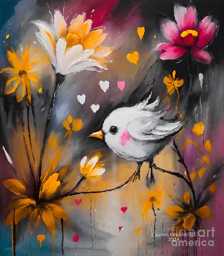 Little Bird Loving Spring Digital Art by Lauries Intuitive