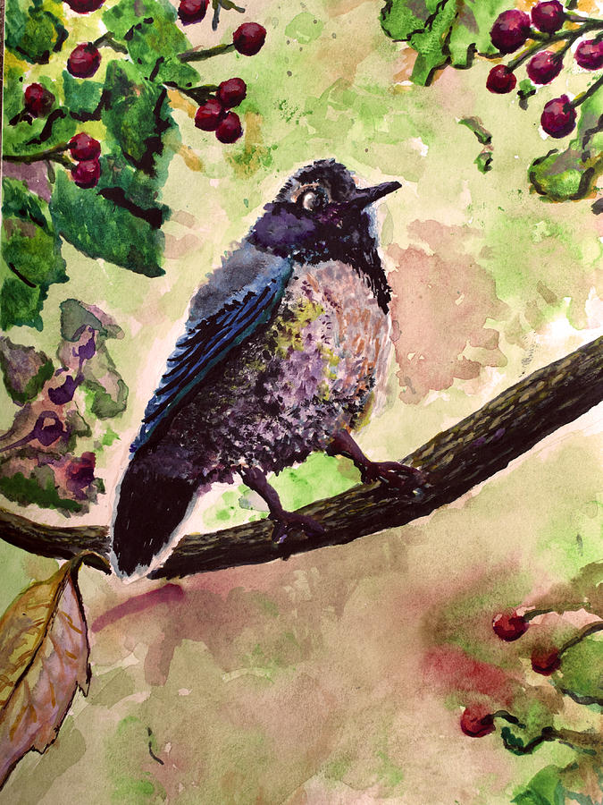 Little Birdie Painting by Medea Ioseliani