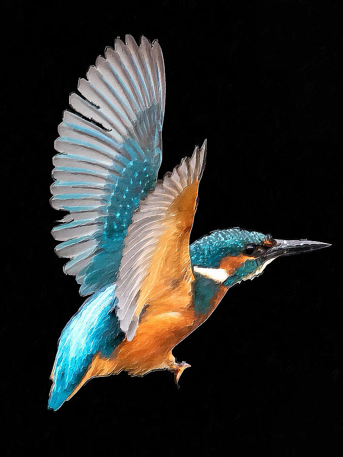 Little Birds Colorful Humming Bird Painting by Tony Rubino