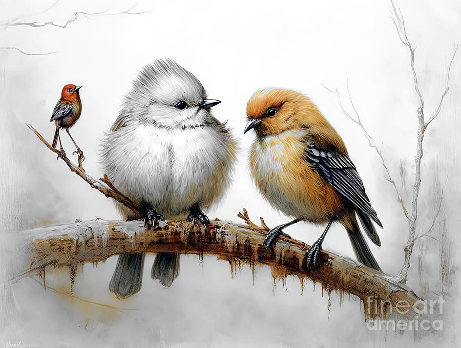 Little Birds  Digital Art by Elaine Manley