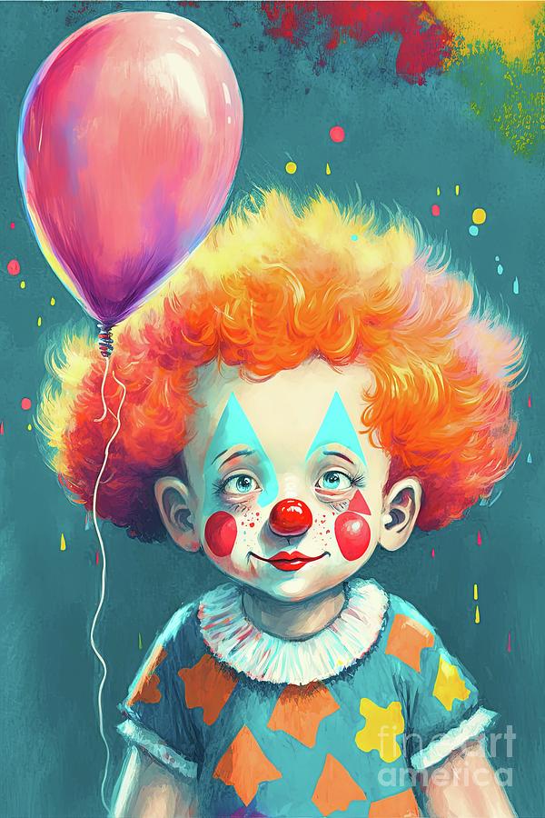 Little Birthday Clown Painting by Vincent Monozlay